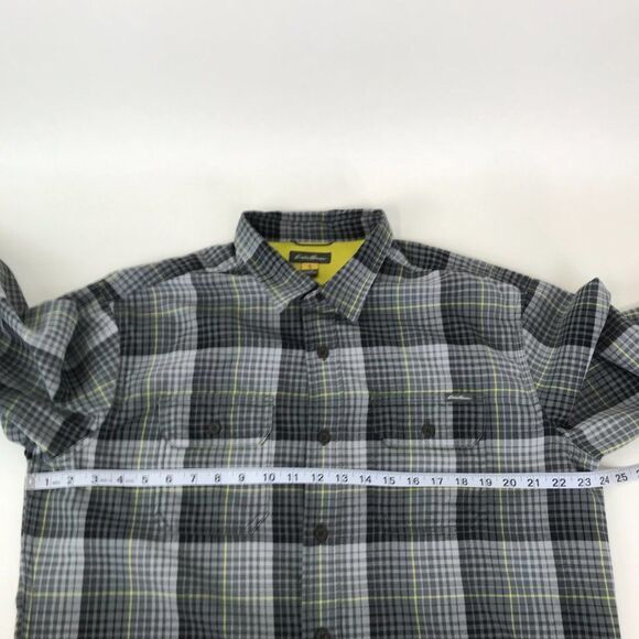 Eddie Bauer Travex Button Up Shirt Men's Large Plaid Long Sleeve Polyester - Picture 6 of 8